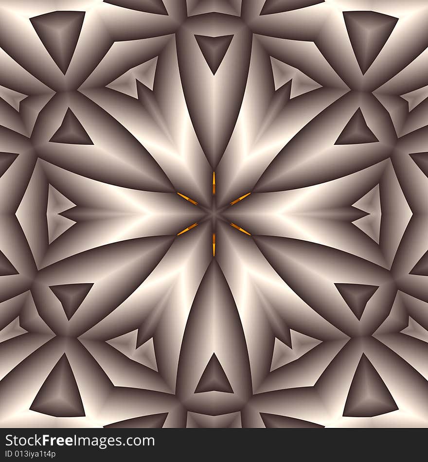 Abstract fractal image resembling a silver snowflake mandala