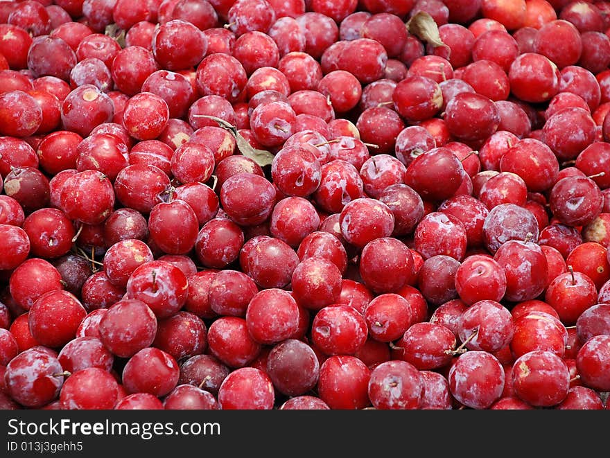 Red apple fruits at market. Red apple fruits at market