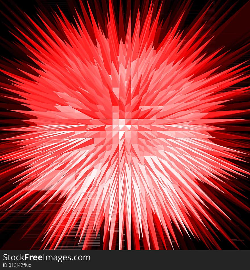 Explosion, abstract background, fiery effect. Explosion, abstract background, fiery effect