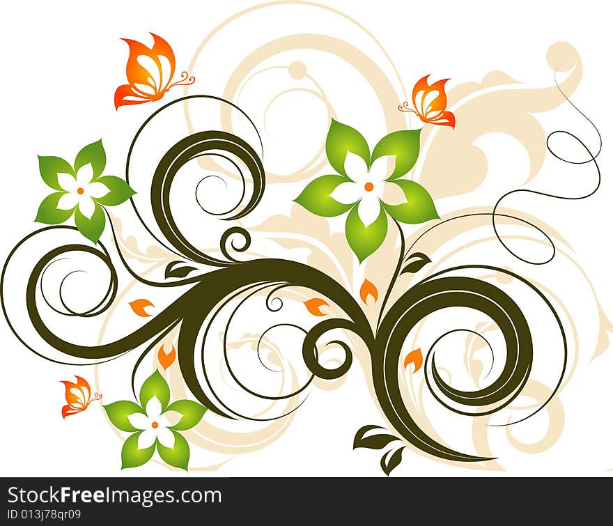 Abstract floral background. A vector format is added. Suits well for a postcard or background. Abstract floral background. A vector format is added. Suits well for a postcard or background