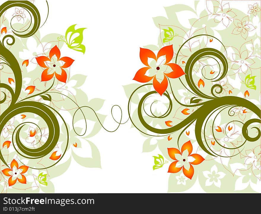 Abstract floral background. A vector format is added. Suits well for a postcard or background. Abstract floral background. A vector format is added. Suits well for a postcard or background