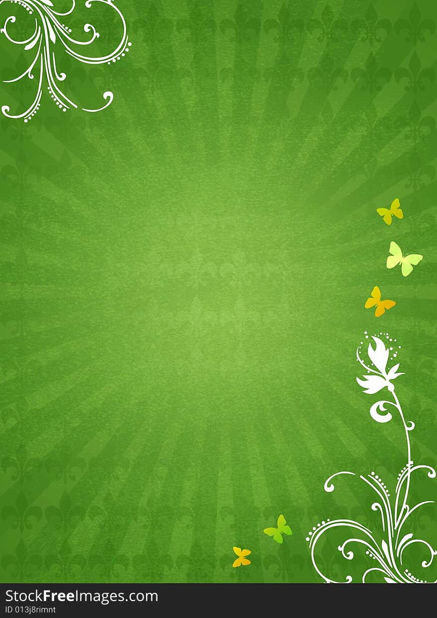 Green Floral Background