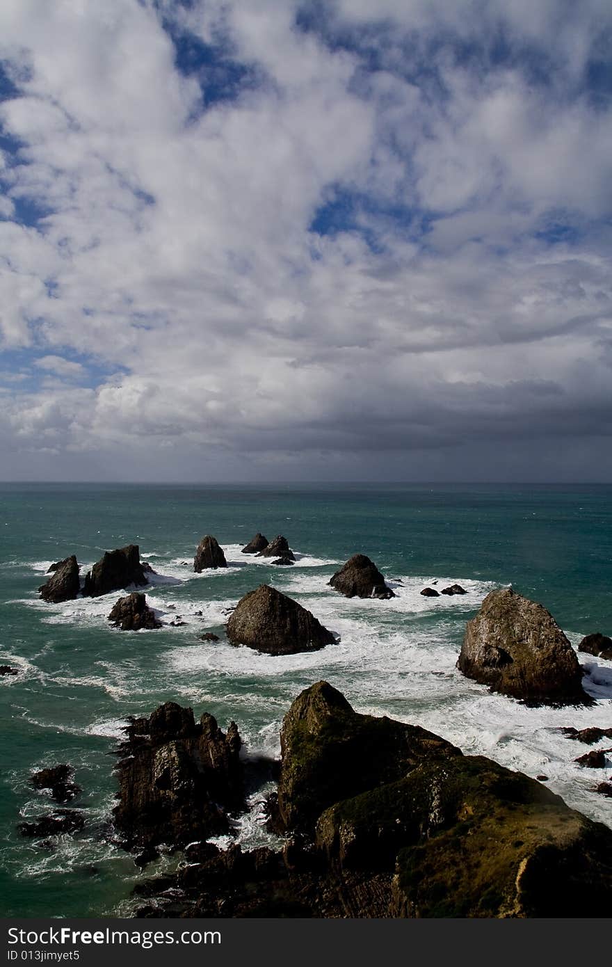 Rough Coast in New Zealand - Nugget Point. Rough Coast in New Zealand - Nugget Point