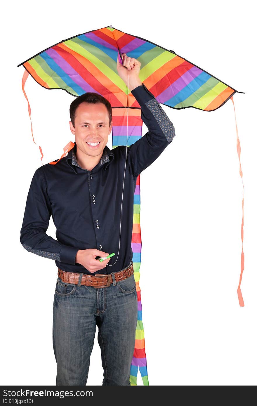 Smiling man with kite