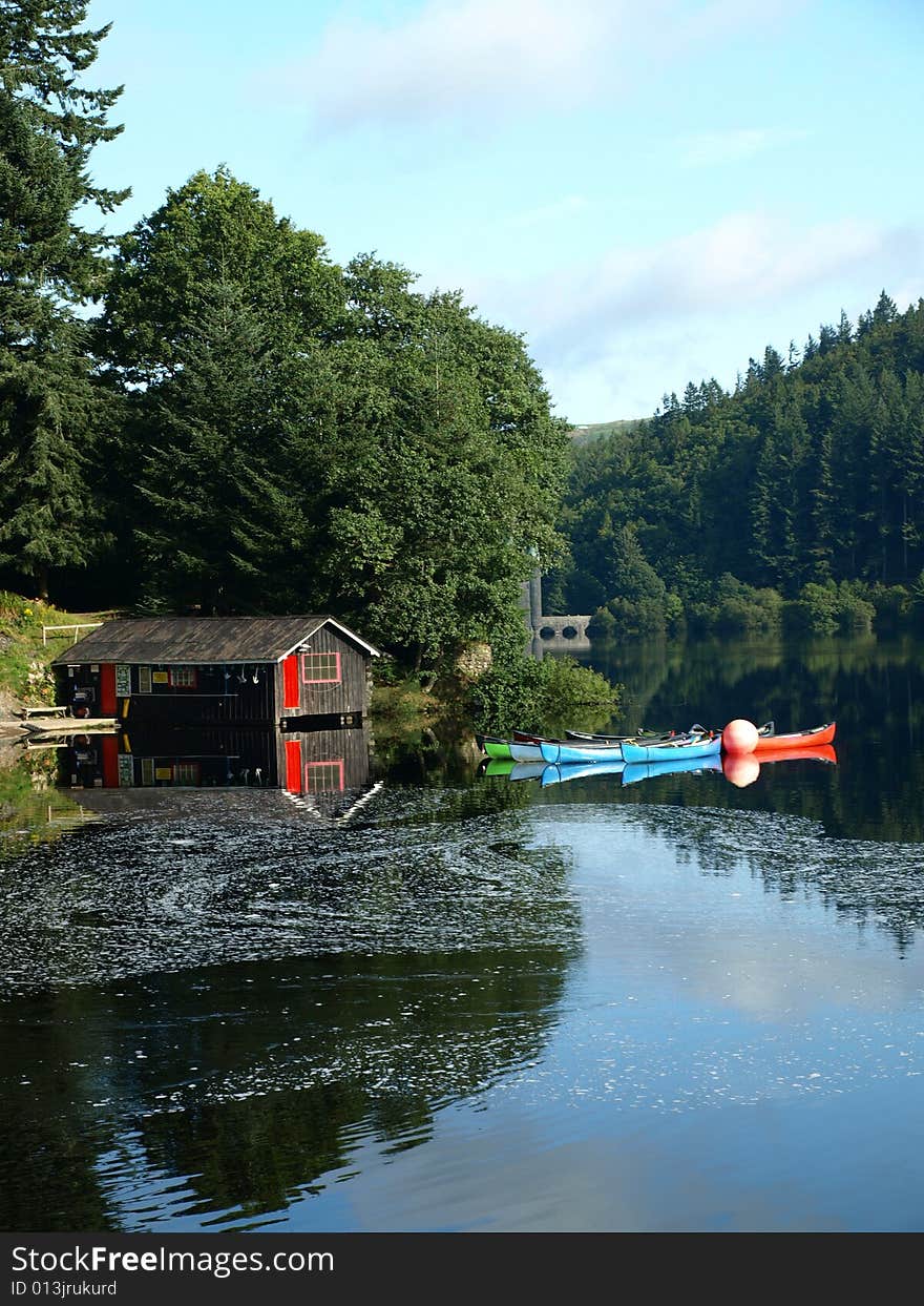 Boat house lake vyrnwy powys wales