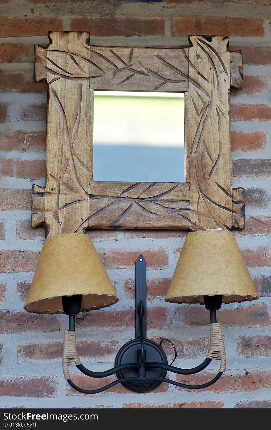 Symmetries, a mirror and  double lamp