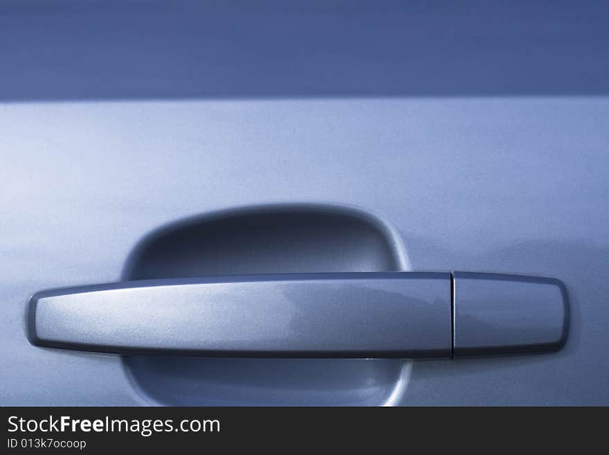 Car handle in a close up