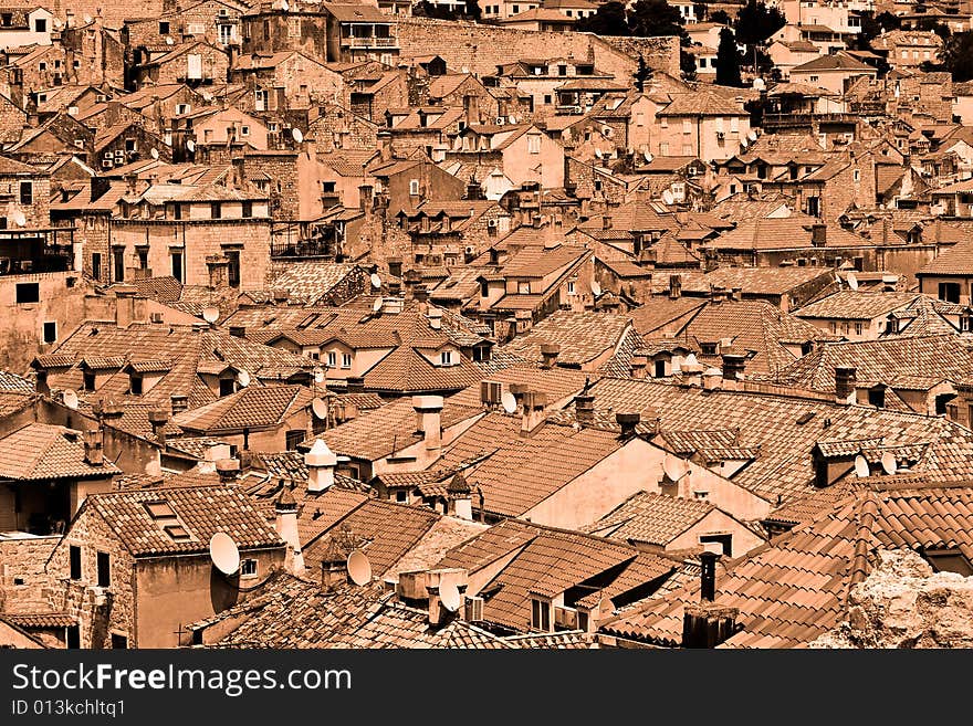 Backgroung with house-building (Croatia - Dubrovnik)