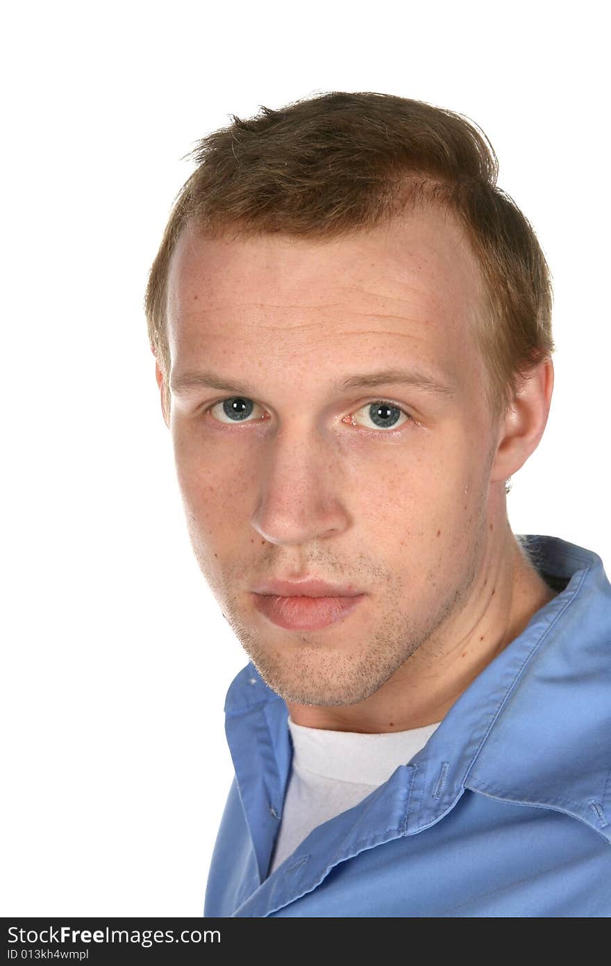 Young Man With Thinning Hair On His Temples