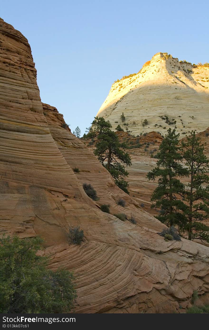 View rocks on the way out of Zion canyon. View rocks on the way out of Zion canyon