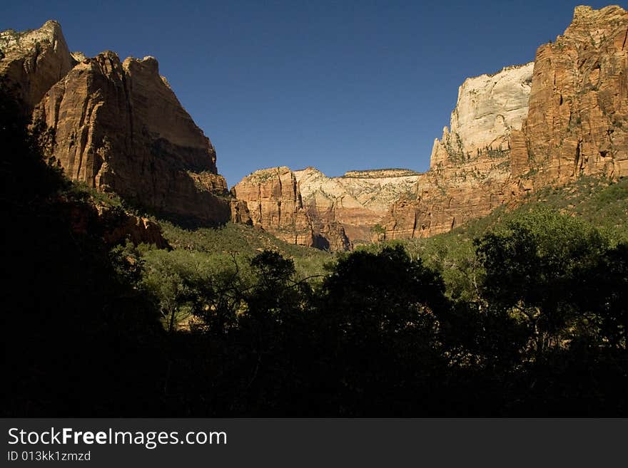 View of Kolob Canyon in Utah. View of Kolob Canyon in Utah