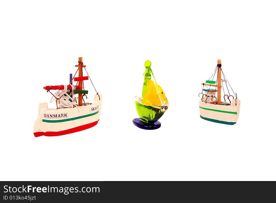 Three Mini Sail Ships One