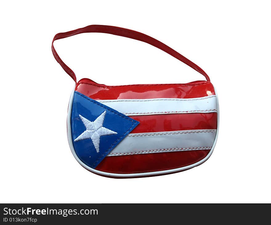 Women bag with design of the puerto rican Flag. A very patriotic symbol. Women bag with design of the puerto rican Flag. A very patriotic symbol.