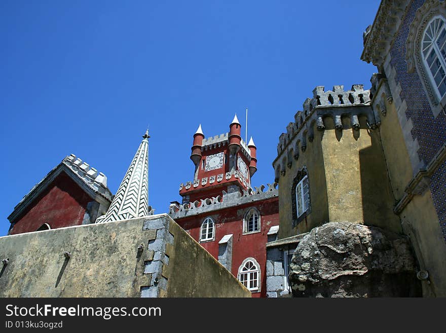 Tower of pena palace in sintra - portugal. Tower of pena palace in sintra - portugal