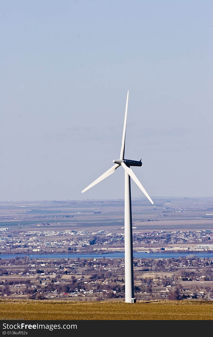 Single Wind Mill On Wind Farm