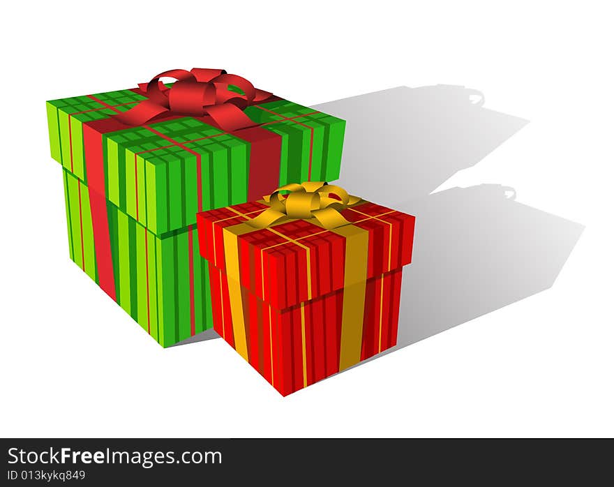 Two vector holiday boxes