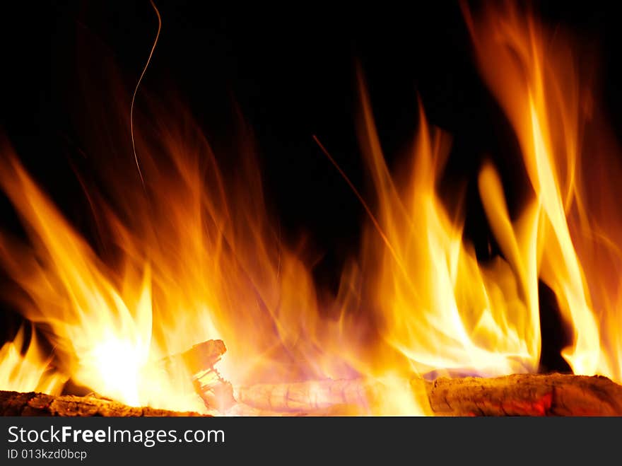 A nice fire in a fire place. A nice fire in a fire place