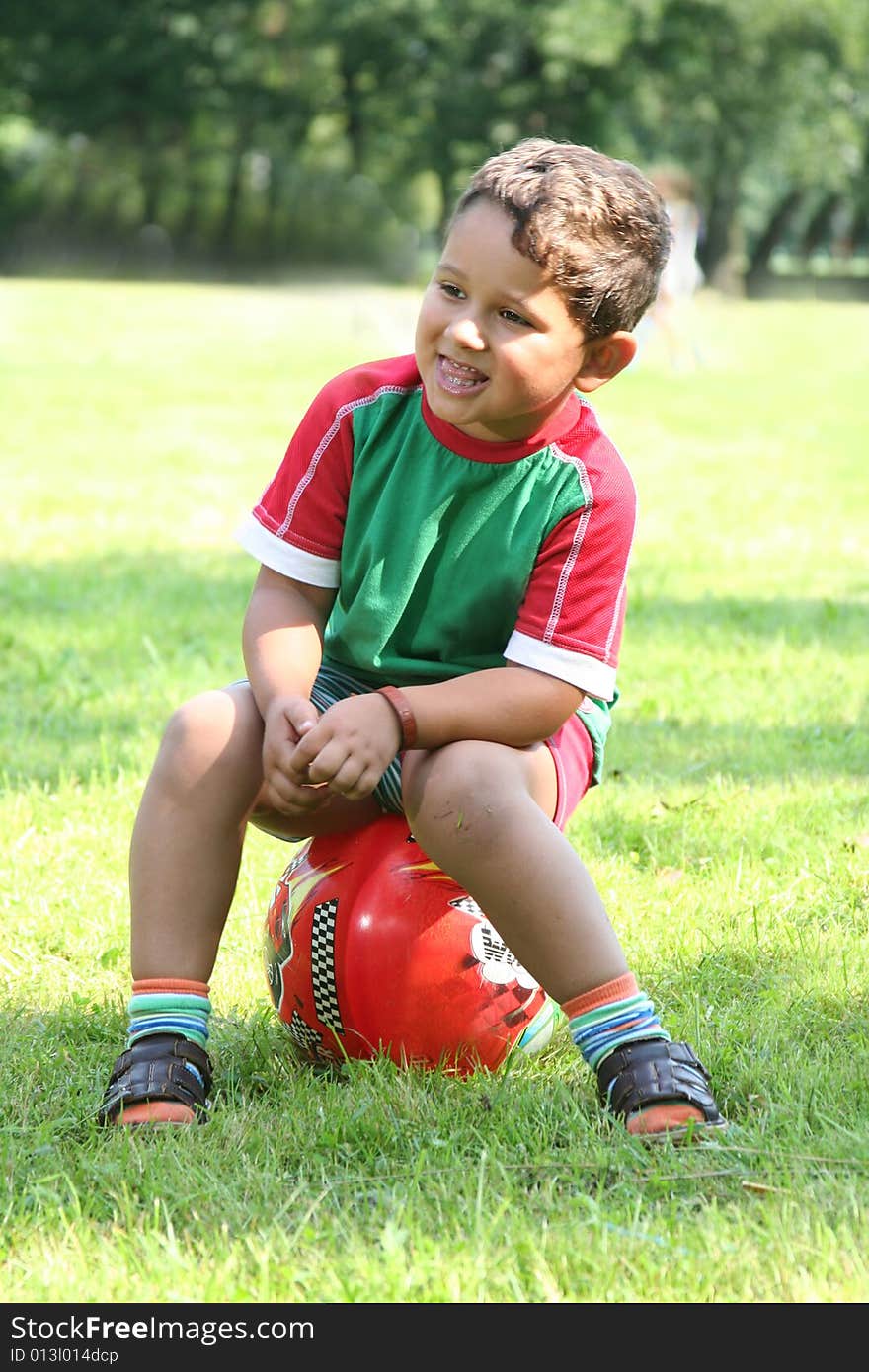 Cute little kid with ball