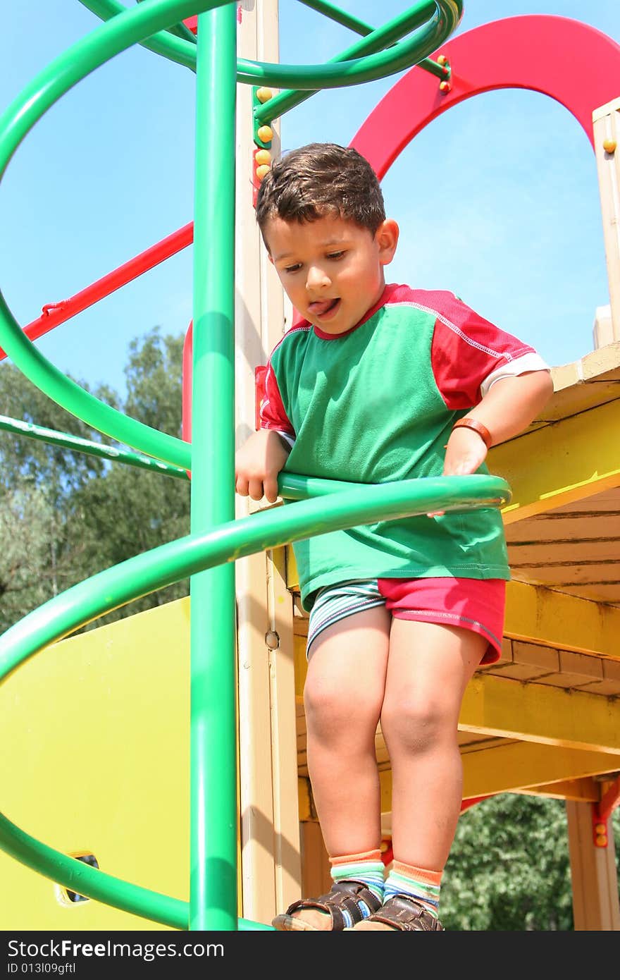 Little playful kid on playground