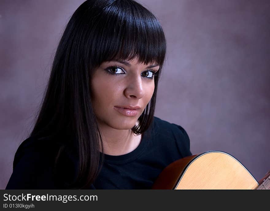 Portrait of beautiful young brunette