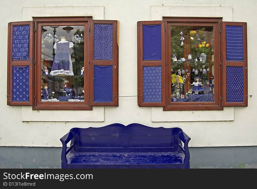 Picturesque facade of the house in the Hungarian city Sentendre. Picturesque facade of the house in the Hungarian city Sentendre.