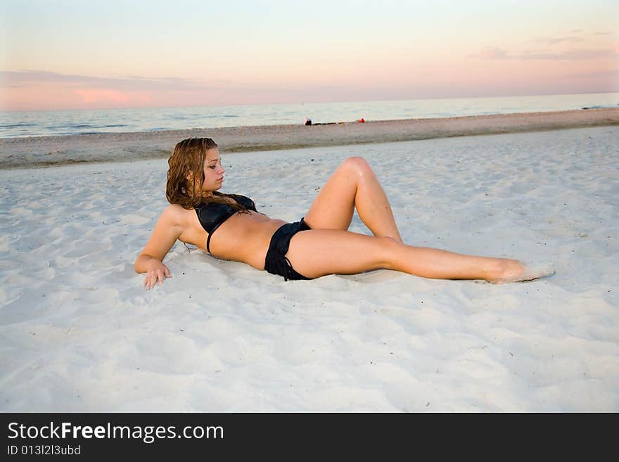 The fine girl on a beach