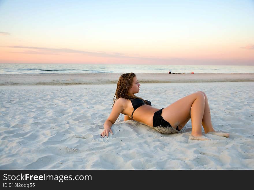 The fine girl on a beach