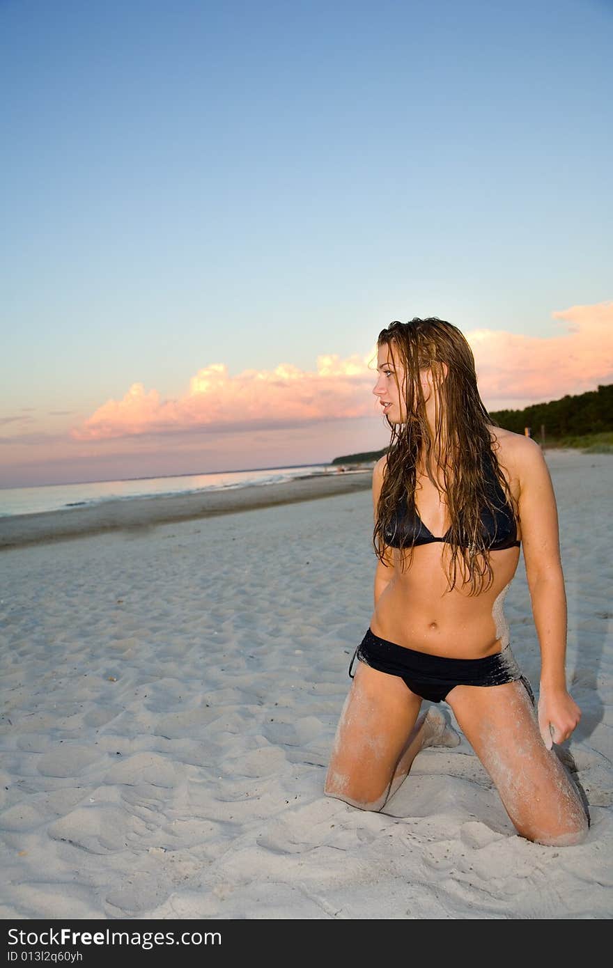 The fine girl on a beach