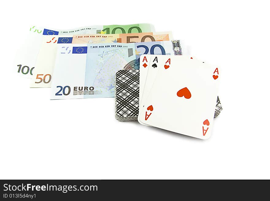 Euro Banknotes With Cards