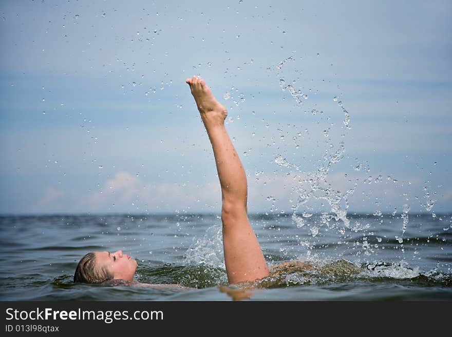 Beautiful Girl Swimming