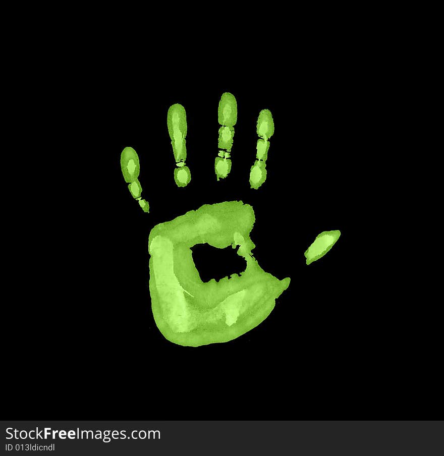 Green handprint