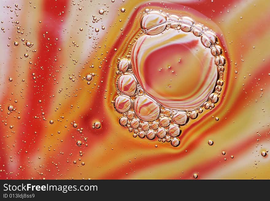 Coloured drops and bubbles, background