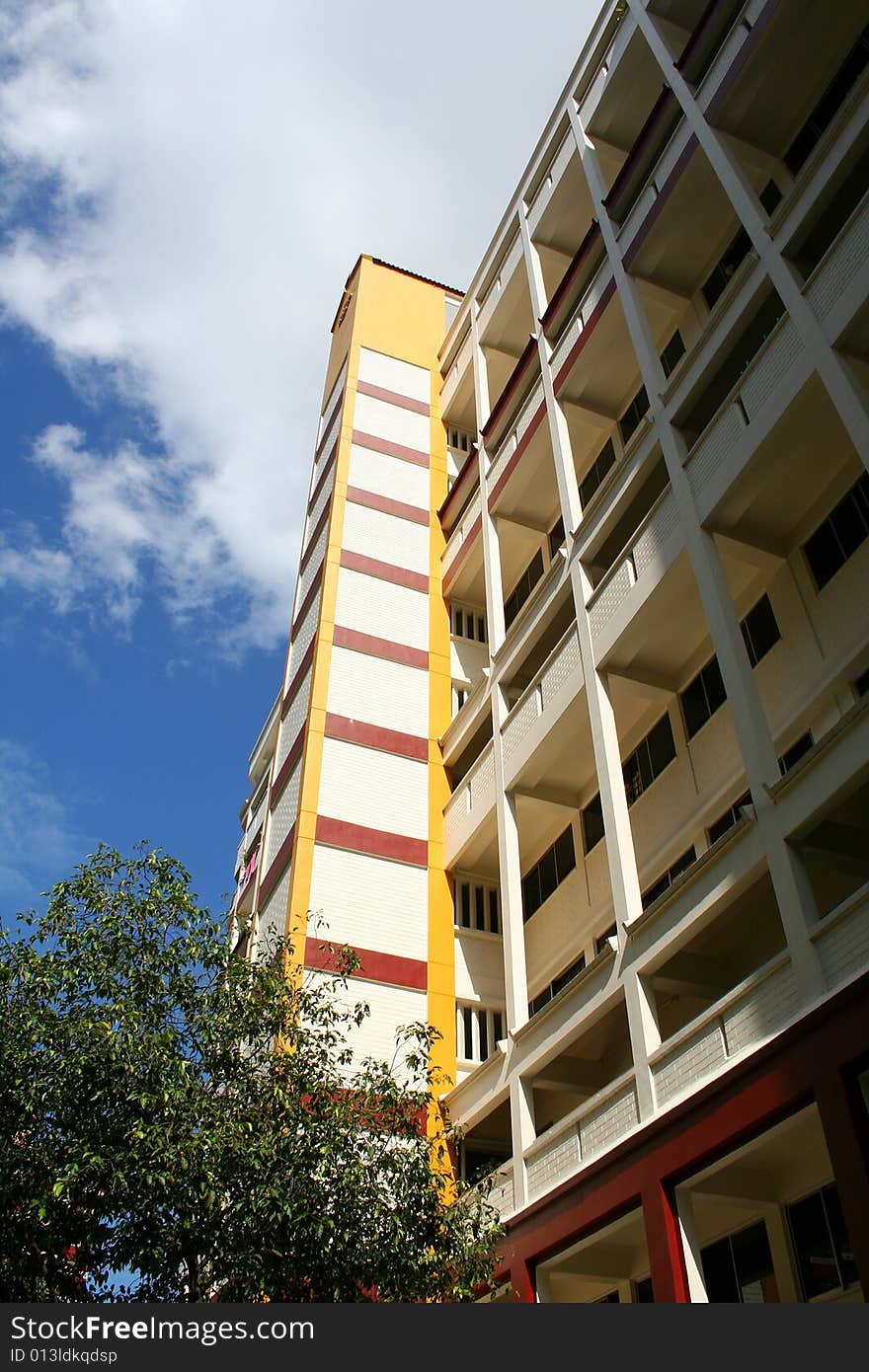 Block of highrise apartments/flats. Block of highrise apartments/flats.