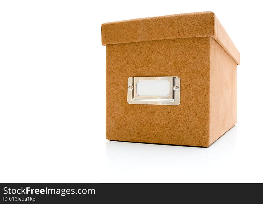 A suede box isolated on white