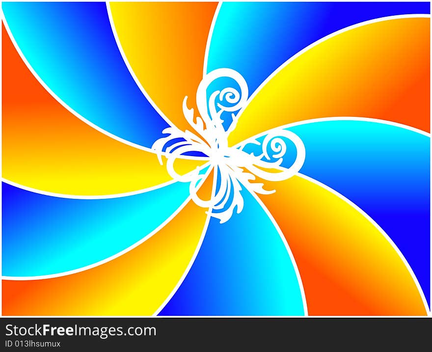 Colorful backround with floral butterfly. Colorful backround with floral butterfly