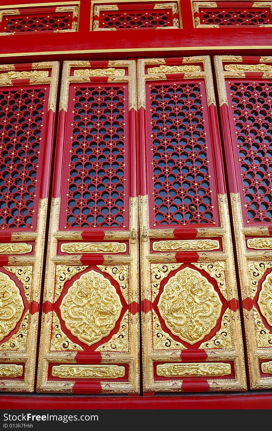 The magnificent windows in the Forbidden City in Beijing, China.