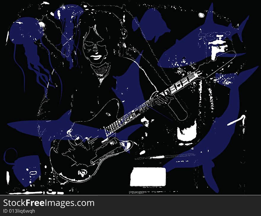 Jpeg and vector illustration with gothic rock theme. Jpeg and vector illustration with gothic rock theme