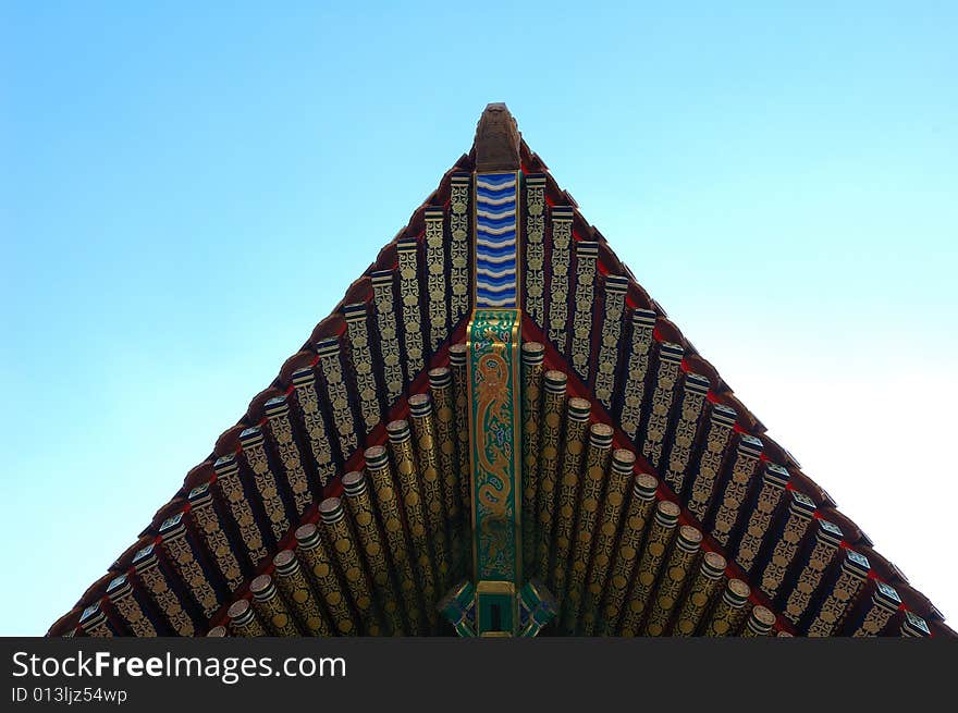 The eaves in the Forbidden City in Beijing, China.