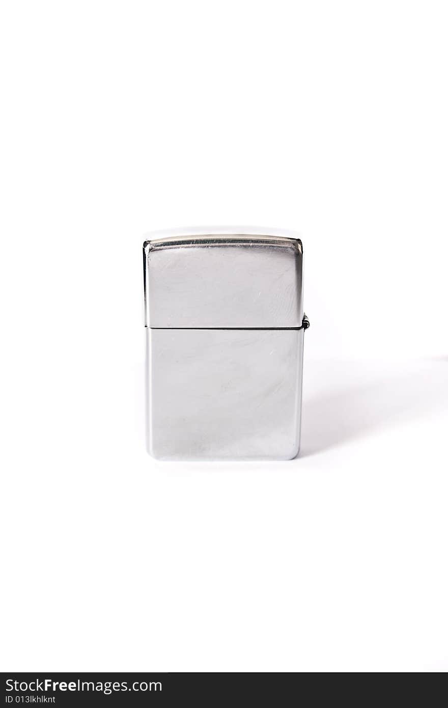 Metal lighter on white background