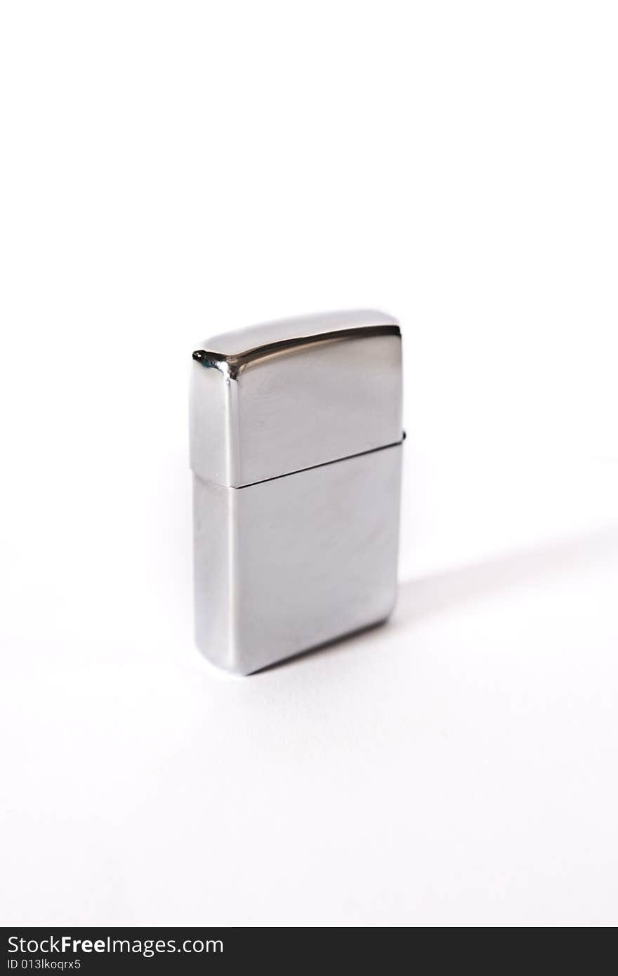 Metal lighter on white background