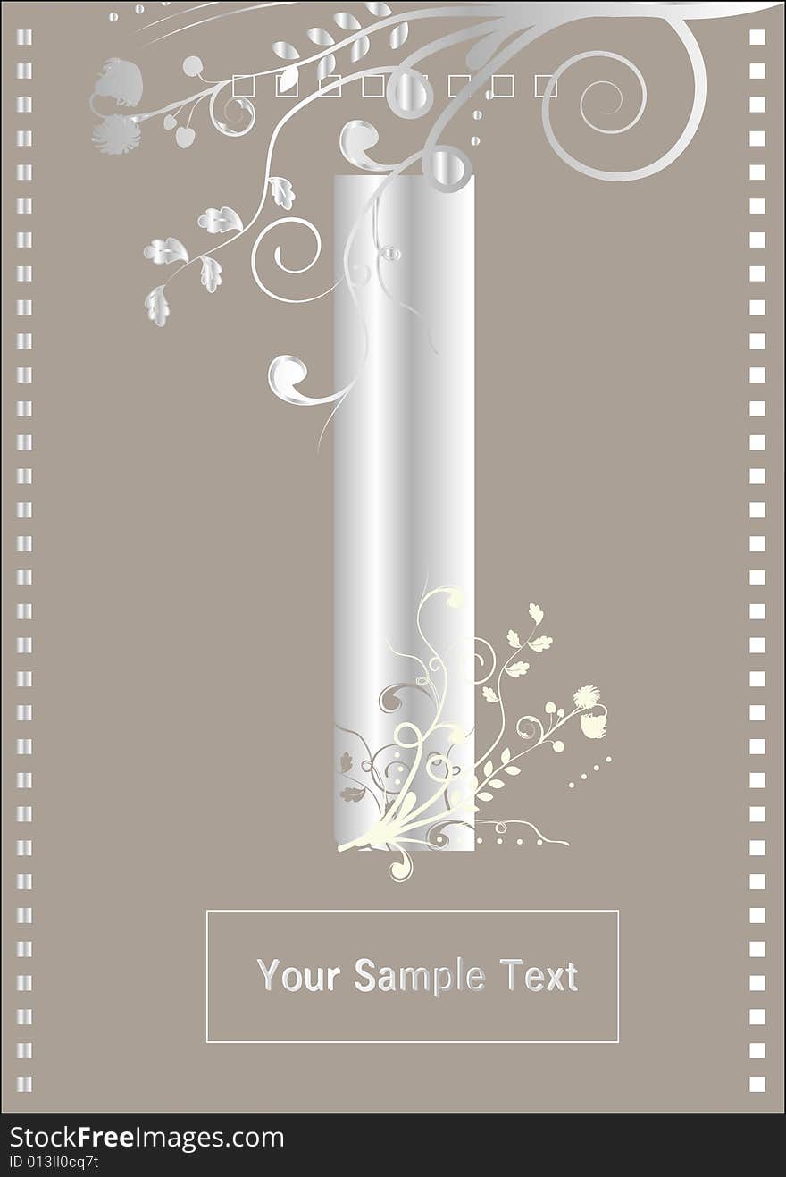 Silver floral background - vector design illustration. Silver floral background - vector design illustration