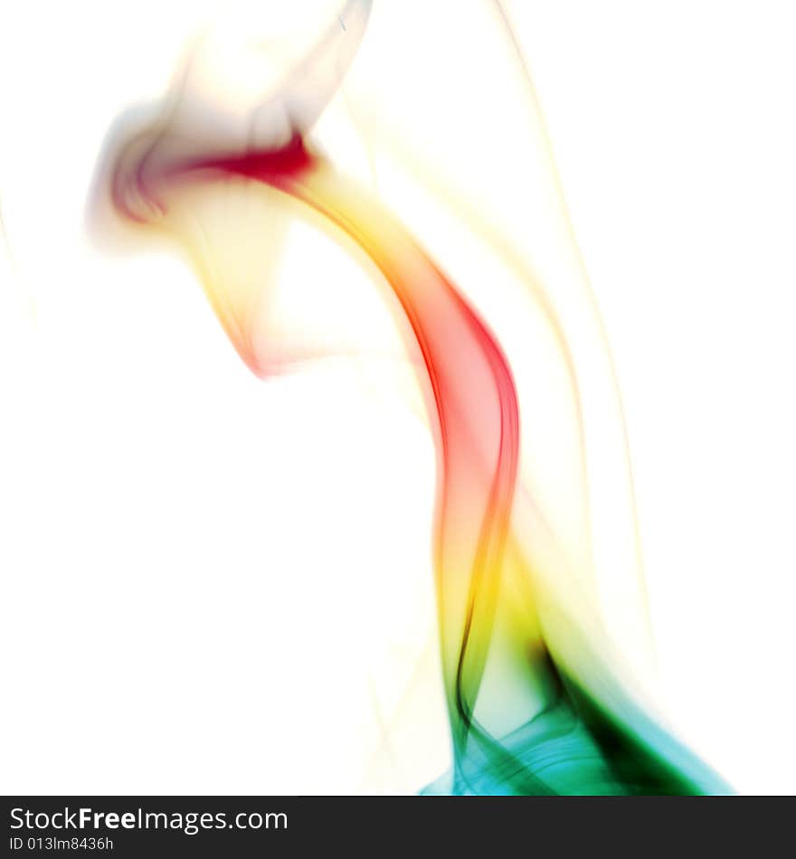 Colorful Rainbow Smoke isolated on white