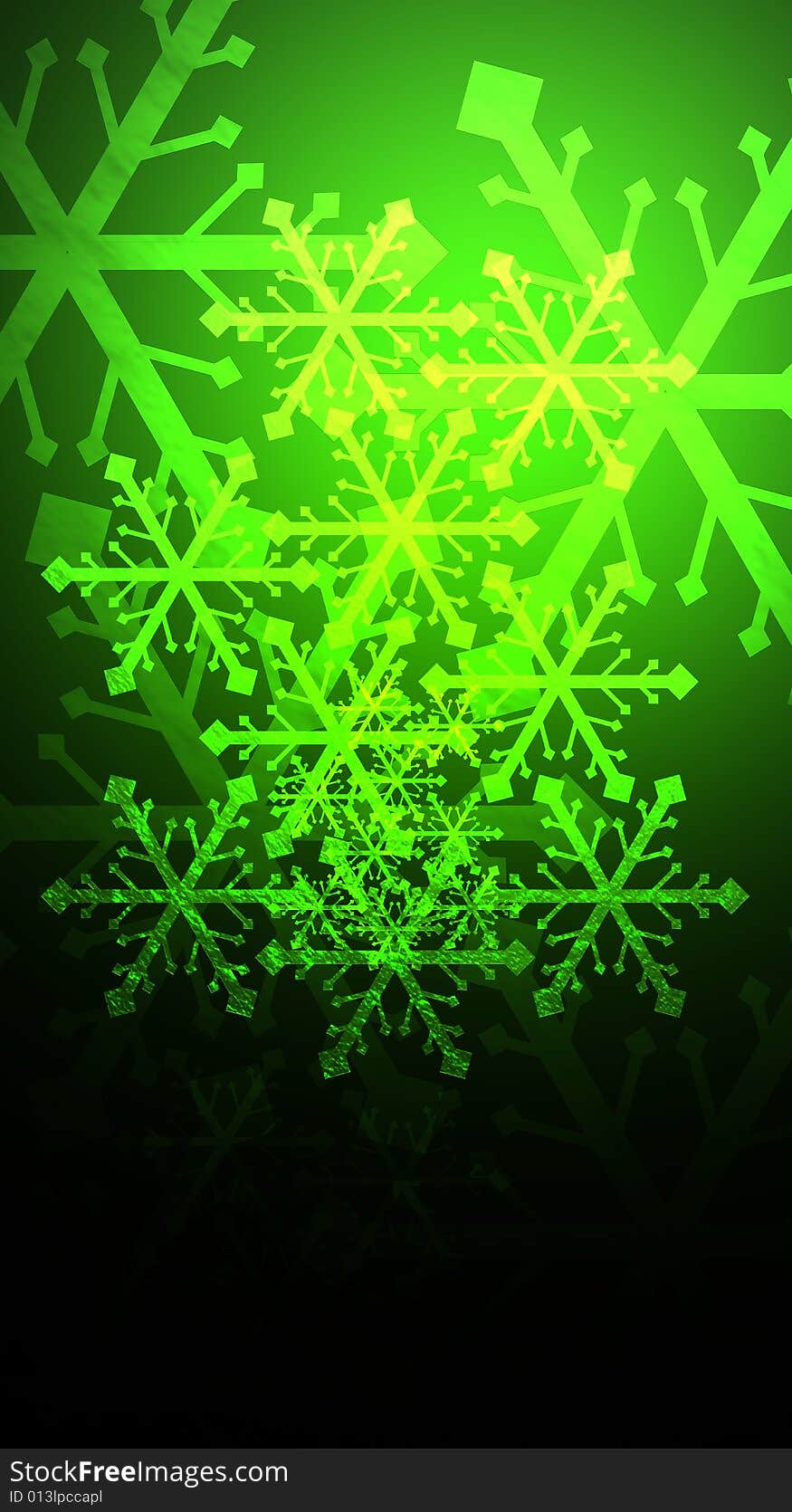 Snowflakes on Green