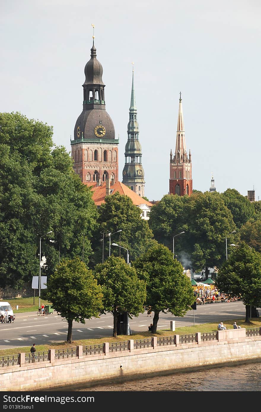 Pikes of Riga. A cathedral and Peter's church. Pikes of Riga. A cathedral and Peter's church