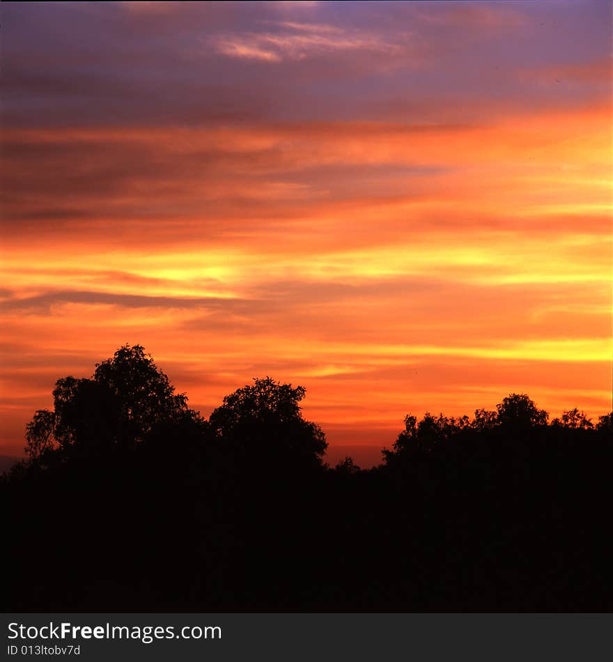 Sun set on  grassland , Bashang