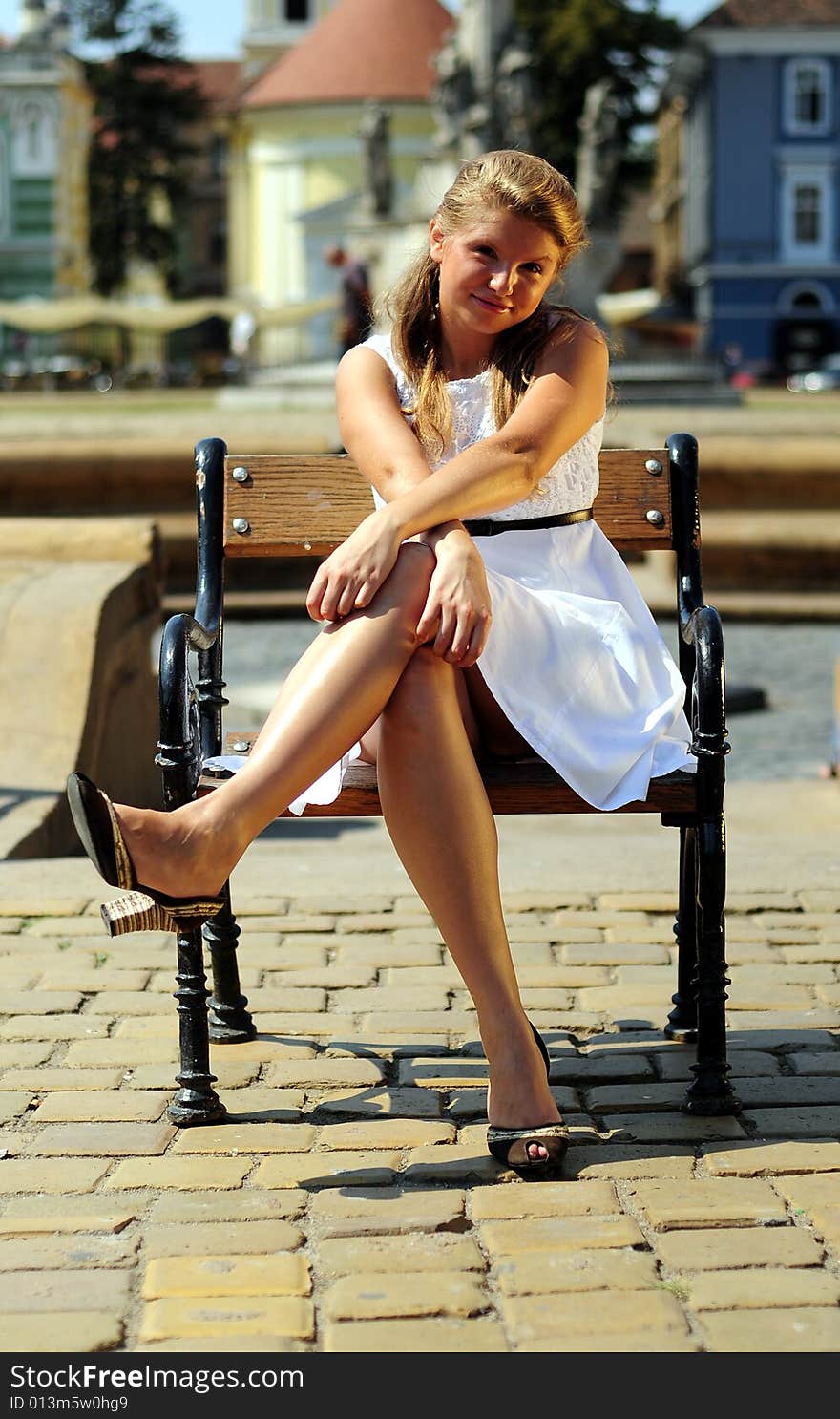 Portrait of a young attractive girl in the city. Portrait of a young attractive girl in the city