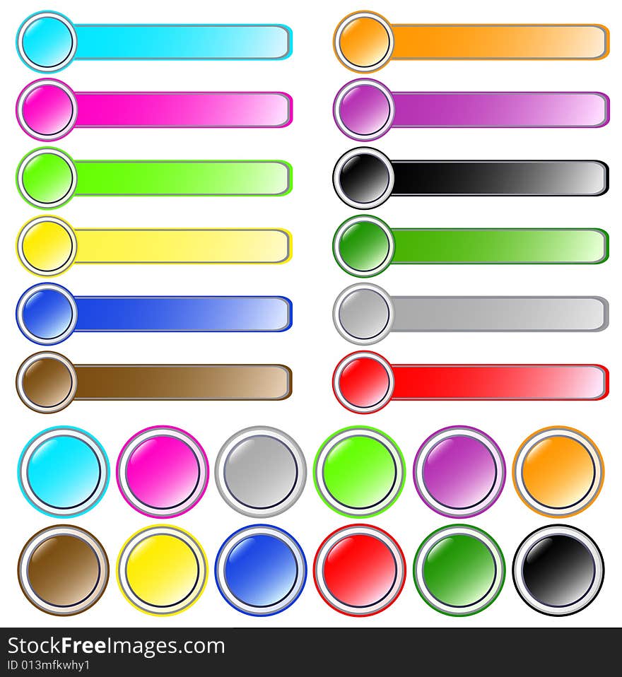 Big set of buttons. Vector