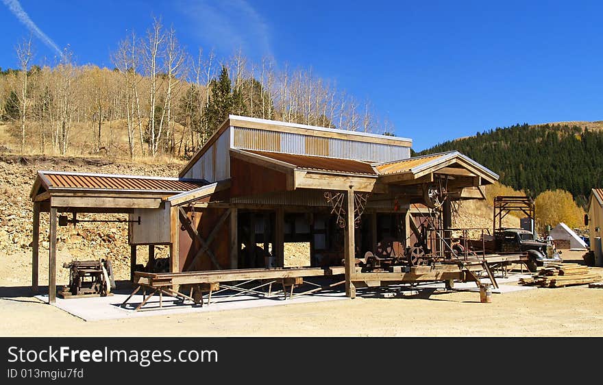 Some of the original buildings of the Mollie Kathleen Mine in Cripple Creek, CO.