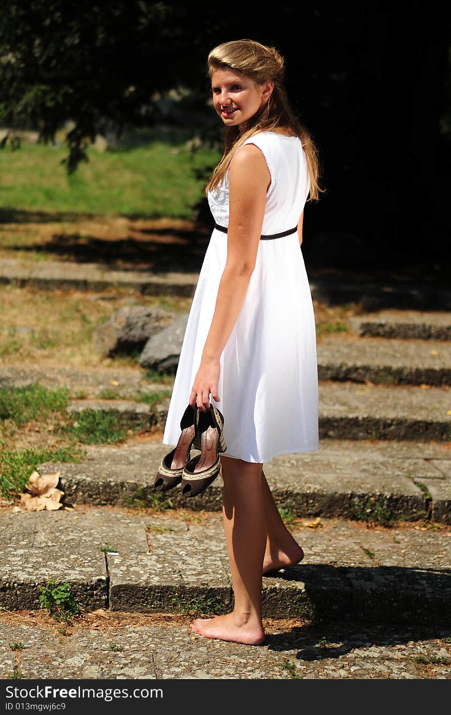 Portrait of a young attractive girl in the city. Portrait of a young attractive girl in the city