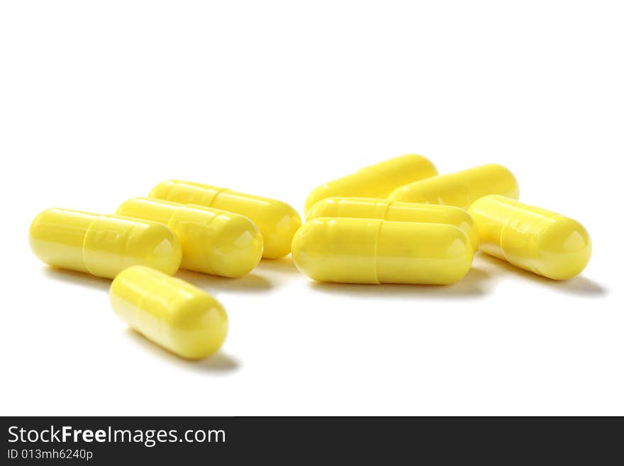 Yellow Pills Isolated